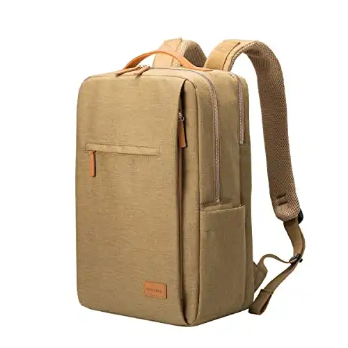 NOBLEMAN Backpack for women and man,Waterproof travel work Backpack, 15.6 Inch Laptop Backpack, Daypack, with USB (Khaki)