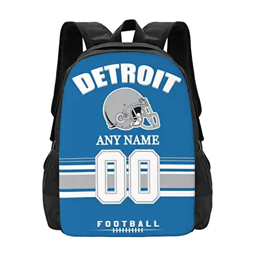 Detroit Backpack Custom Football Sport Backpacks