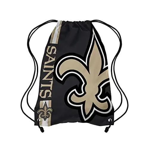 FOCO New Orleans Saints NFL Big Logo Drawstring Backpack