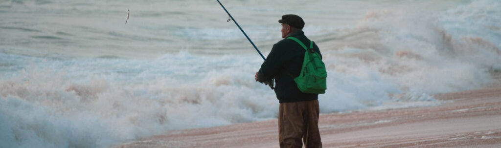 backpacks for fishing - fisher with backpack