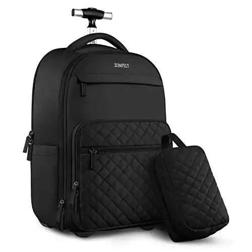 ZOMFELT Rolling Travel Backpack with Wheels